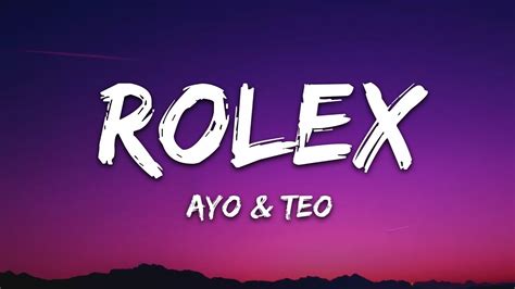 ayo teo rolex lyrics|rolex ayo and teo clean.